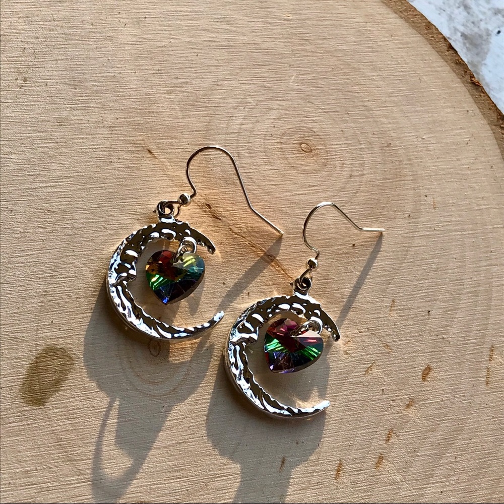 ๐๐ Moon and hearts earrings ๐๐ - Picture 2 of 3